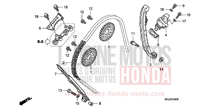 CHAINE A CAMES/TENDEUR de CBF1000F ABS PEARL SIENA RED (R320) de 2011
